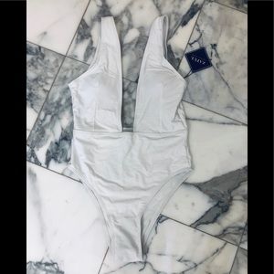 NWT ZAFUL white one piece bathing suit